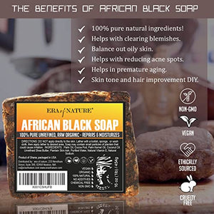 era of nature Best Raw ORGANIC AFRICAN BLACK SOAP - FLOWCHA FashionxBeauty