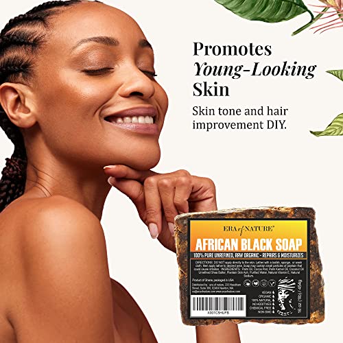 era of nature Best Raw ORGANIC AFRICAN BLACK SOAP - FLOWCHA FashionxBeauty