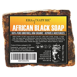 era of nature Best Raw ORGANIC AFRICAN BLACK SOAP - FLOWCHA FashionxBeauty