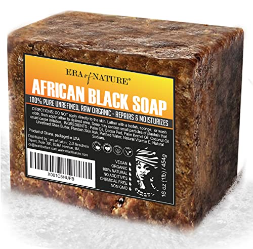 era of nature Best Raw ORGANIC AFRICAN BLACK SOAP - FLOWCHA FashionxBeauty