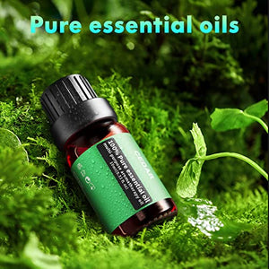 Essential Oil Diffuser Gift Set , 550ml Diffuser & Essential Oil Set, Top 10 Essential Oils, Aromatherapy Diffuser Humidifier with 4 Timer &Auto Shut-Off for & 7 Ambient Light Settings - FLOWCHA FashionxBeauty
