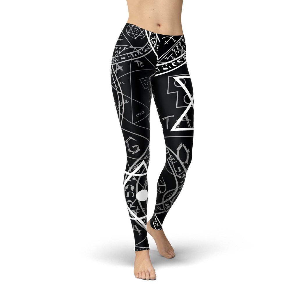 Jean Hollow Symbols Leggings - FLOWCHA FashionxBeauty