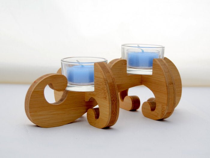 K.O.T. Tea Light Holder in bamboo - FLOWCHA FashionxBeauty