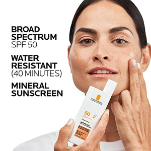La Roche-Posay Anthelios Mineralized Tinted Sunscreen SPF 50, Ultra-Light Fluid Broad Spectrum SPF 50, Oil-Free - FLOWCHA FashionxBeauty