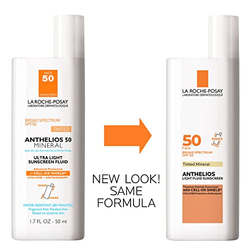 La Roche-Posay Anthelios Mineralized Tinted Sunscreen SPF 50, Ultra-Light Fluid Broad Spectrum SPF 50, Oil-Free - FLOWCHA FashionxBeauty