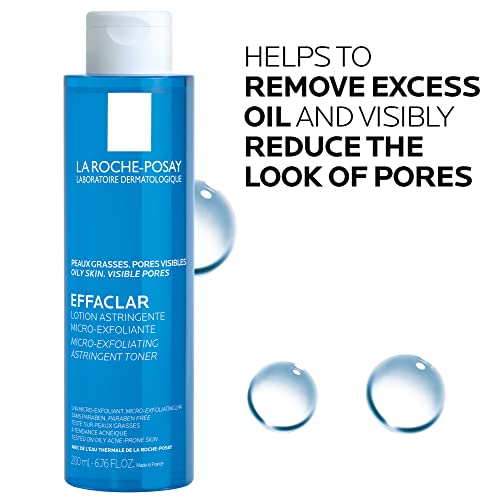 La Roche-Posay Effaclar Astringent Face Toner for Oily Skin, with Exfoliating LHAs to Minimize Appearance of Pores - FLOWCHA FashionxBeauty
