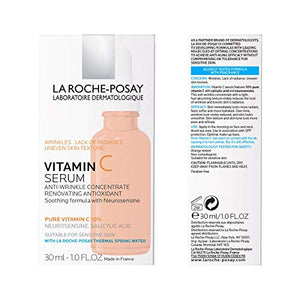 La Roche-Posay Pure Vitamin C Anti Wrinkle Face Serum with Hyaluronic Acid & Salicylic Acid - FLOWCHA FashionxBeauty
