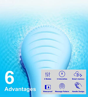 Sonic Waterproof Facial Cleansing Brush, Gentle Exfoliating | Massaging, Rechargeable Silicone. - FLOWCHA FashionxBeauty