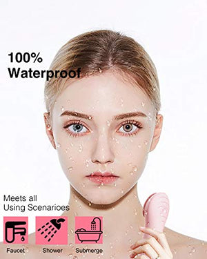 Sonic Waterproof Facial Cleansing Brush, Gentle Exfoliating | Massaging, Rechargeable Silicone. - FLOWCHA FashionxBeauty