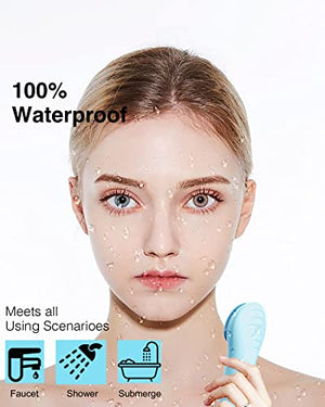 Sonic Waterproof Facial Cleansing Brush, Gentle Exfoliating | Massaging, Rechargeable Silicone. - FLOWCHA FashionxBeauty