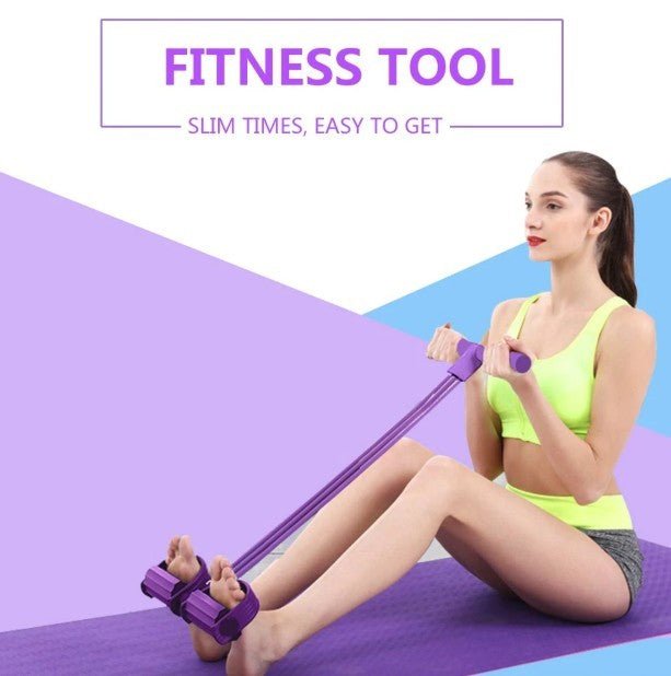 Portable Fitness Resistance Band with Pedal - FLOWCHA FashionxBeauty