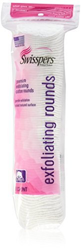 Swisspers Premium Exfoliating Rounds, 2 Distinct Raised Textured Surface, Cotton Facial Pads, 80 Count Re-closable Bag - FLOWCHA FashionxBeauty