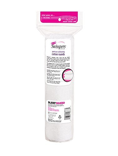 Swisspers Premium Exfoliating Rounds, 2 Distinct Raised Textured Surface, Cotton Facial Pads, 80 Count Re-closable Bag - FLOWCHA FashionxBeauty