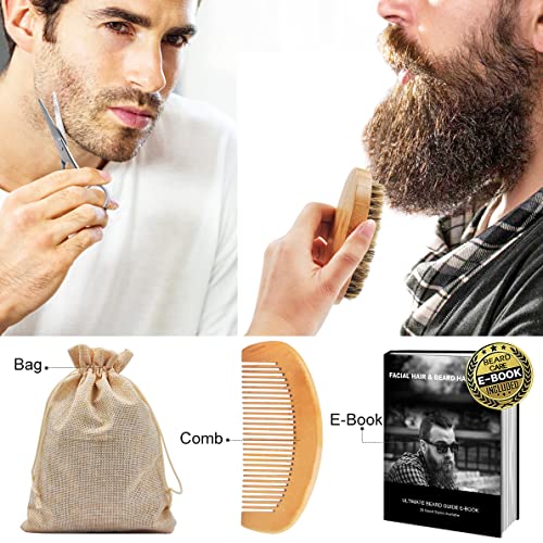 Upgraded Beard Grooming Kit w/Beard Conditioner,2 Pack Beard Oil,Beard Balm,Beard Brush,Beard Shampoo/Wash,Beard Comb,Mustache Scissors,Storage Bag,Beard E-Book,Beard Growth Care Gifts for Men - FLOWCHA FashionxBeauty