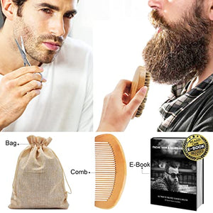 Upgraded Beard Grooming Kit w/Beard Conditioner,2 Pack Beard Oil,Beard Balm,Beard Brush,Beard Shampoo/Wash,Beard Comb,Mustache Scissors,Storage Bag,Beard E-Book,Beard Growth Care Gifts for Men - FLOWCHA FashionxBeauty